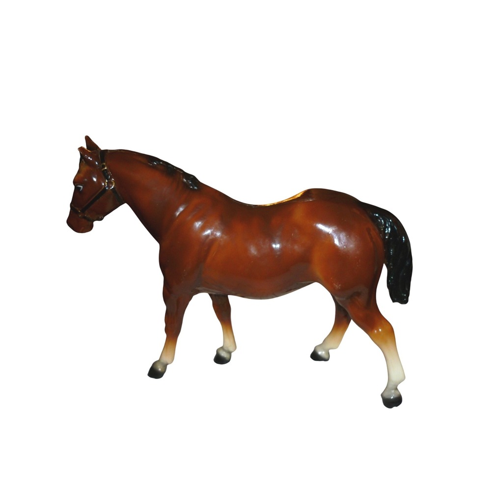 Vintage Breyer Molding Co Western Horse Glossy Bay Clock Topper Model Mold 57